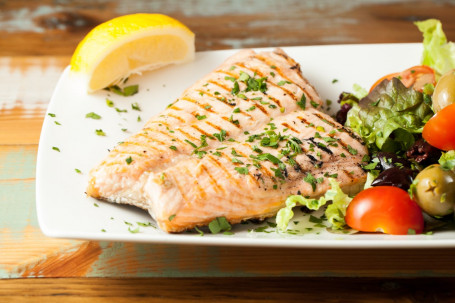 Salmon (Grilled) Served with house Salad