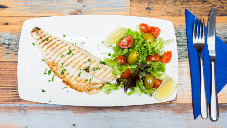 Grilled Fillet Seabass Served with house Salad