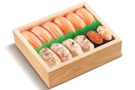 Zá Jǐn Sān Wén Yú Shòu Sī Shèng B Gòng12Jiàn Assortiment De Sushis Au Saumon B Total 12 Pièces