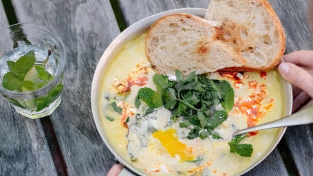 Corn Spinach Shakshuka