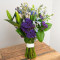 White, Blue, Purple Wrapped Bouquet