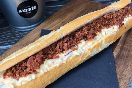 Crispy Bacon And Cheese Slaw Baguette