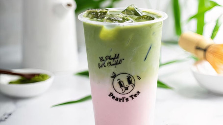 Strawberry Matcha Milk Latte