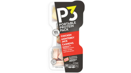 P3 Portable Protein Snack Pack With Chicken, Cashews Monterey Jack Cheese, 3 Oz Tray