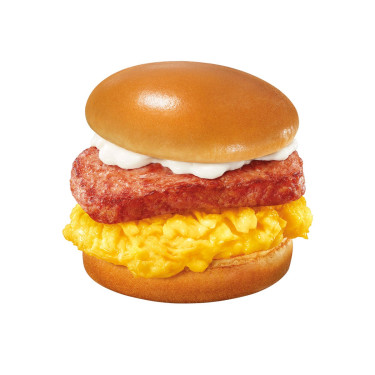 Nouveau Déjeuner Meat N' Brambled Egg Burger Xīn Cān Ròu Chǎo Dàn Bǎo