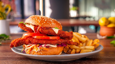 Schnitzel Deluxe Burger (Includes Fries)