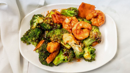 C22. Chicken Shrimp With Broccoli Or Mix Vegetables Jiè Lán Huò Zá Cài Jī Xiā