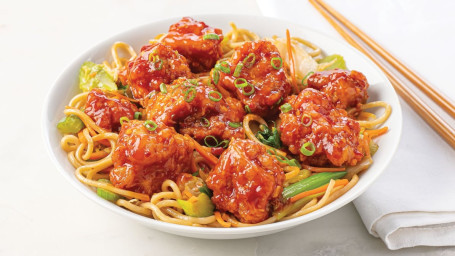 Spicy General Tso's Chicken With Lo Mein