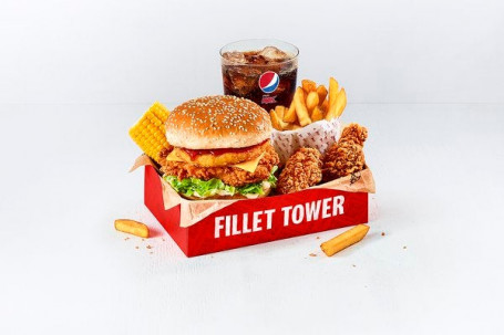 Filet Tower Box Meal Avec 2 Hot Wings