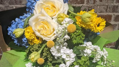 Blue, Green, Yellow White Bouquet