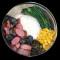 sān sè tái wān xiāng cháng pèi mǐ fàn Tri color Taiwanese Sausages Rice Bowl