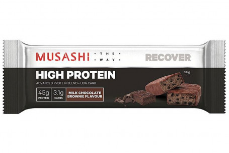 Barre De Brownie Au Chocolat Au Lait Riche En Protéines Musashi 90G