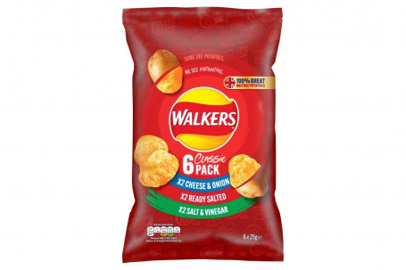 Walkers Classic Variety Multipack Chips 6X25G