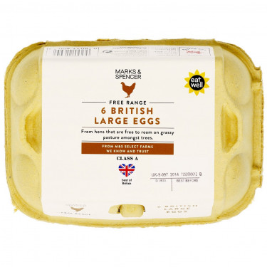 M S Food Free Range Gros Oeufs 6Pk