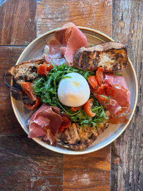 Burrata Di Puglia, Parma Ham, Sun Dried Tomato Grilled Sourdough