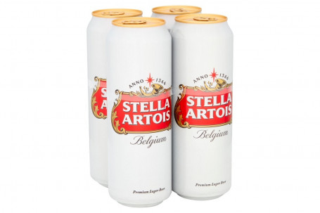Stella Artois Belgium Premium Lager Canettes De Bière 4 X 568 Ml