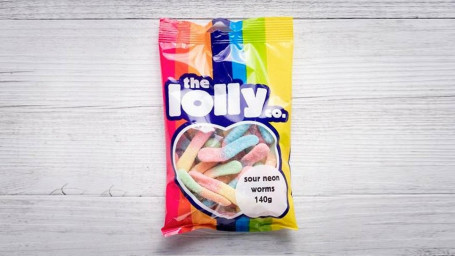 The Lolly Co. Sour Neon Worms 140G