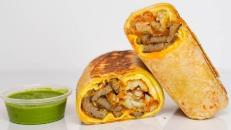 Burrito Petit-Déjeuner À La Saucisse, Aux Œufs Et Au Cheddar