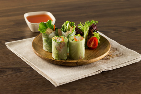 Jīn Biān Zhā Ròu Mǐ Zhǐ Juǎn Rice Paper Rolls Stuffed W/ Vietnamese Sausage