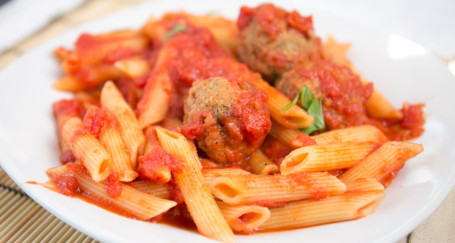 Meatballs Over Linguini