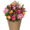 Premium Dozen Rose Bouquet Rainbow Dianthus