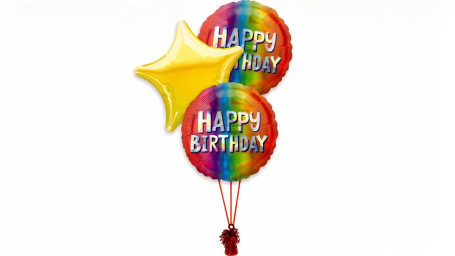 Happy Birthday Balloon Bouquet -3Ct Primary Color