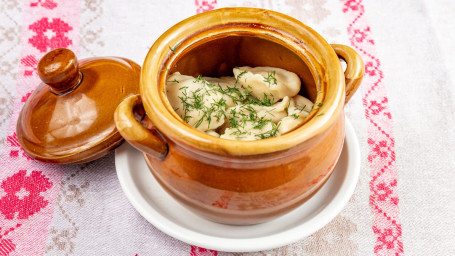 Homemade Pelmeni In A Pot