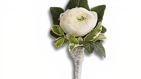 Blissful White Boutonniere