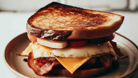 Fried Egg, Bacon Tomato Grilled Cheese