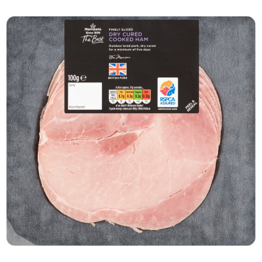 Morrisons Le Meilleur Jambon Cuit Salé À Sec Finement Tranché 100G