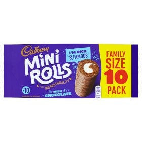 Cadbury Mini Rolls Chocolat Au Lait Taille Familiale Paquet De 10