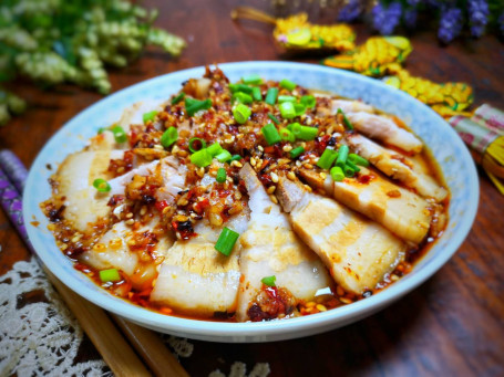 Thinly Sliced Pork Belly With Mashed Garlic Suàn Ní Bái Ròu