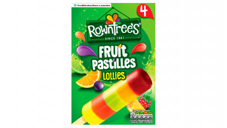 Rowntrees Fruit Pastilles Sucettes 4 X 65 Ml