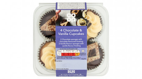 Co Op 4 Cupcakes Chocolat Vanille