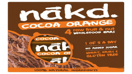 Nakd Barres Cacao Orange Fruits Noix 4 X 35G