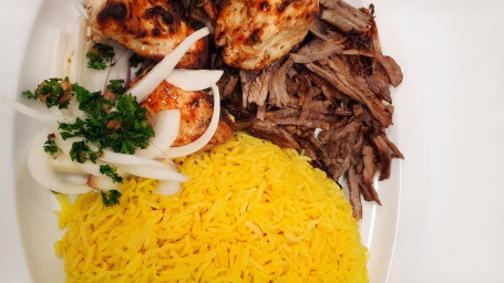 Chicken Kabob Beef Shawarma Plate