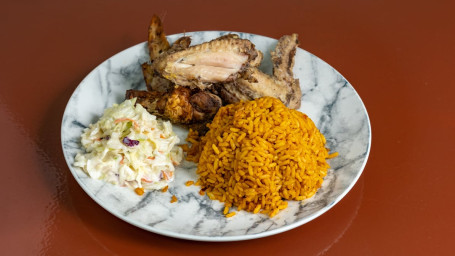 Jollof Rice With Coleslaw Chicken Or Turkey