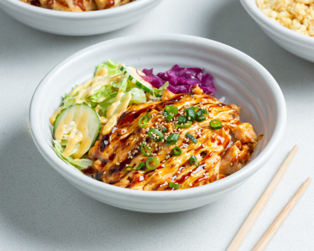 Baked Spicy Salmon Rice Bowl
