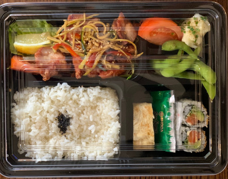 Kara Age Bento With Miso Soup