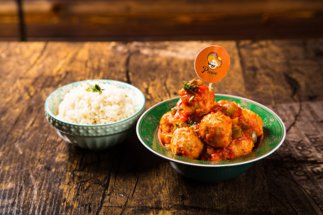 Mexican Spicy Sauce With Meat Ball Cilantro Rice Mò Xī Gē Là Zhī Xiāng Cǎo Zhū Ròu Wán Mò Shì Qīng Fàn