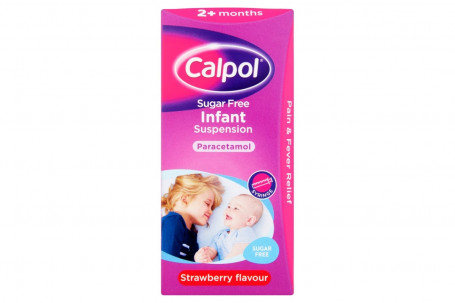 Calpol Sugar Free Infant Suspension Strawberry Flavour 2+ Months 100 Ml