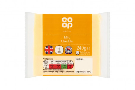 Co Op Mild White Cheddar Cheese Slices 150G