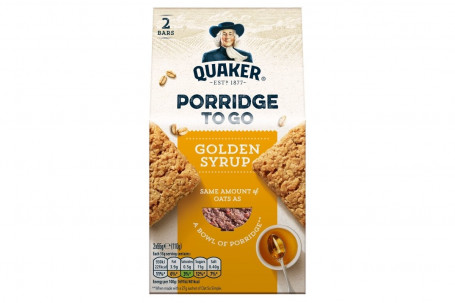 Quaker Porridge To Go Square Golden Syrup Breakfast Bar 2X55G