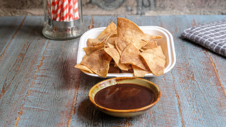 Baked Churro Tortilla Chips Chocolate Sauce