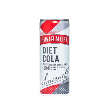 Smirnoff Diet Cola Vodka Boisson Mixte 250Ml