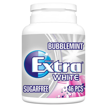 Extra White Bubblemint Chewing Gum Sugar Free Bottle 46 Per Pack