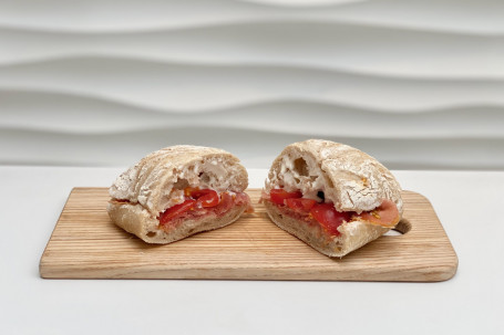 Sardinian Cured Ham, Dolce Sardo Cheese Cherry Tomatoes Sandwich