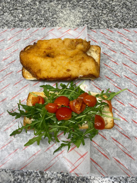 Chicken Escalope, Fresh Tomato, Mayo Green Leaves Served Till 5 Pm