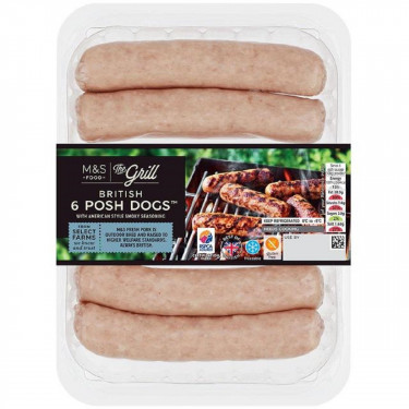 M S Food 6 Saucisses De Porc Posh Dogs