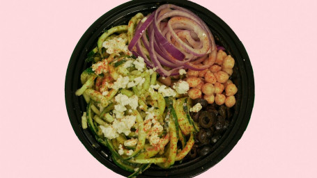 Greek Pesto Zoodle Bowl